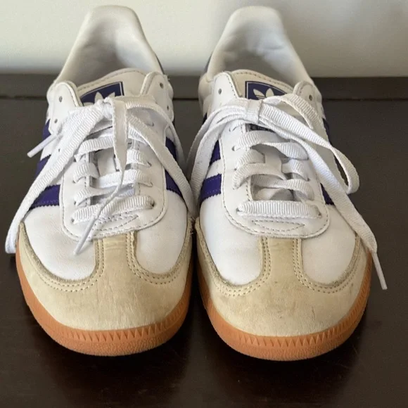 Adidas White and purple Samba Sneakers OG size 8 1/2 - Picture 4 of 12